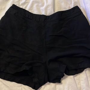 Black linen shorts